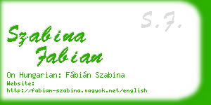 szabina fabian business card